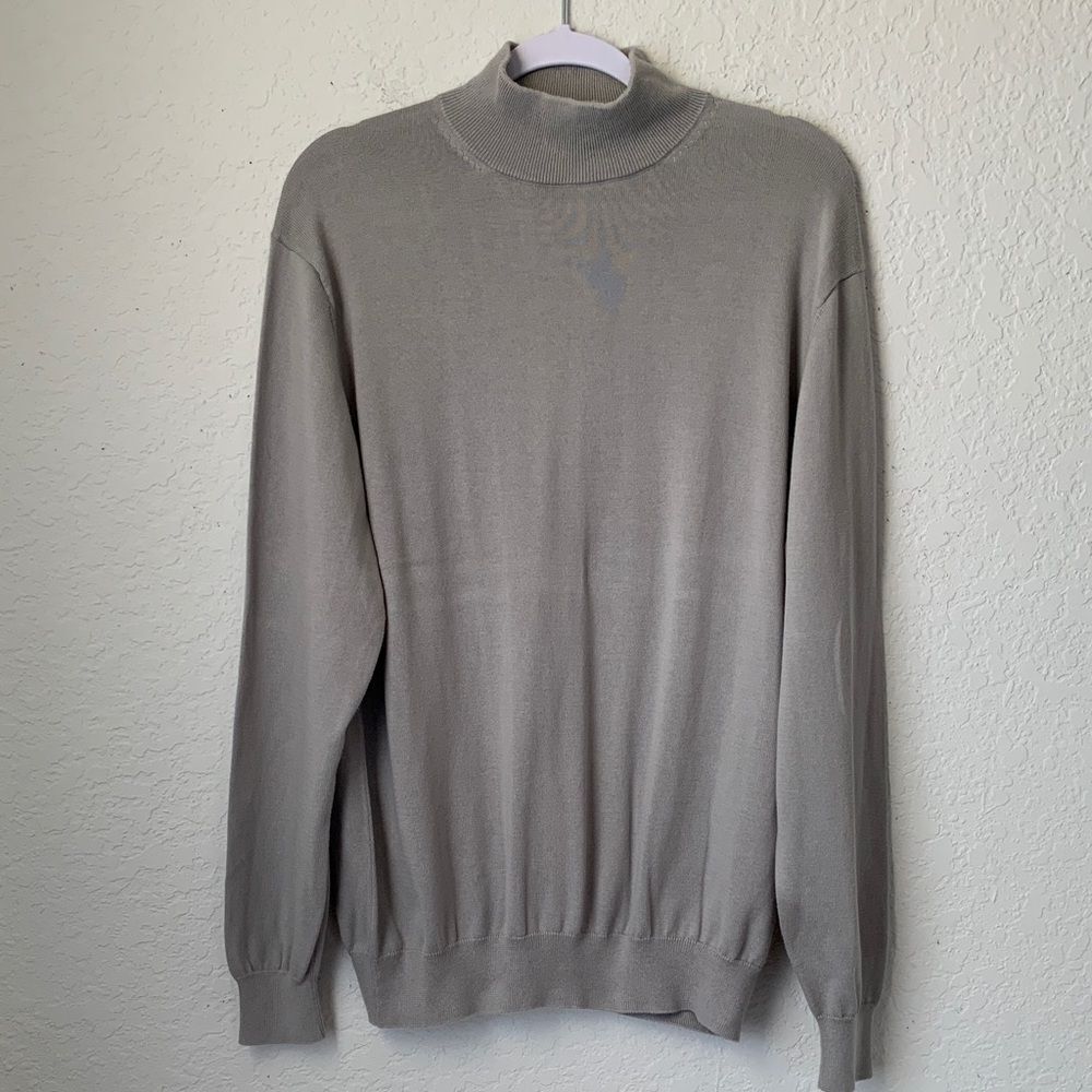 Paul Fredrick Men's Gray Supima Cotton Sweater Size L